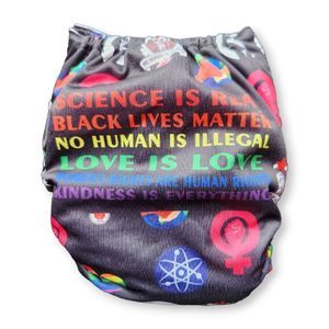 Cloth Diaper Cover With Non-Original Inserts In this Home We Believe Pattern